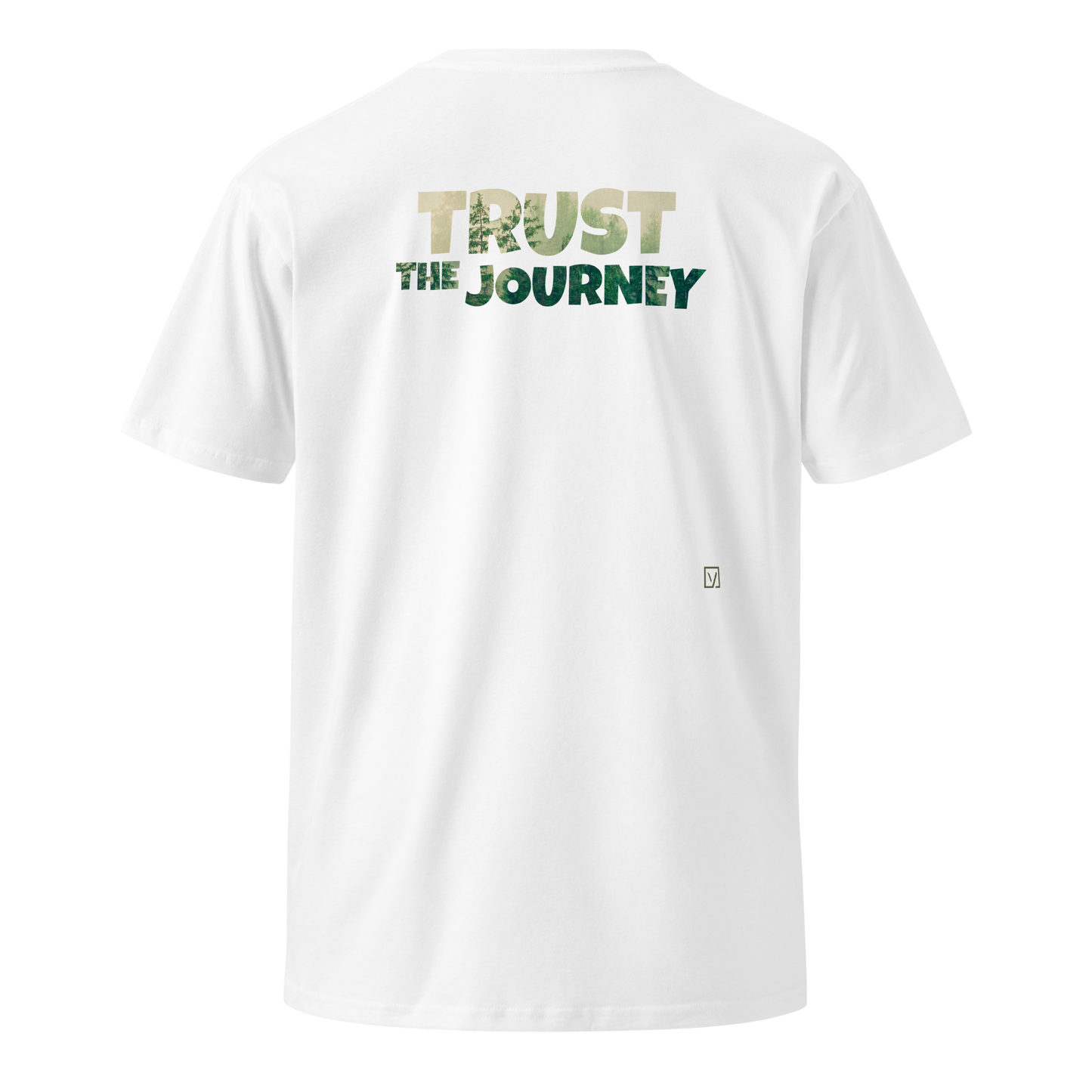 Trust The Journey Tee – Structured Edition (White & Black · Core Fit)