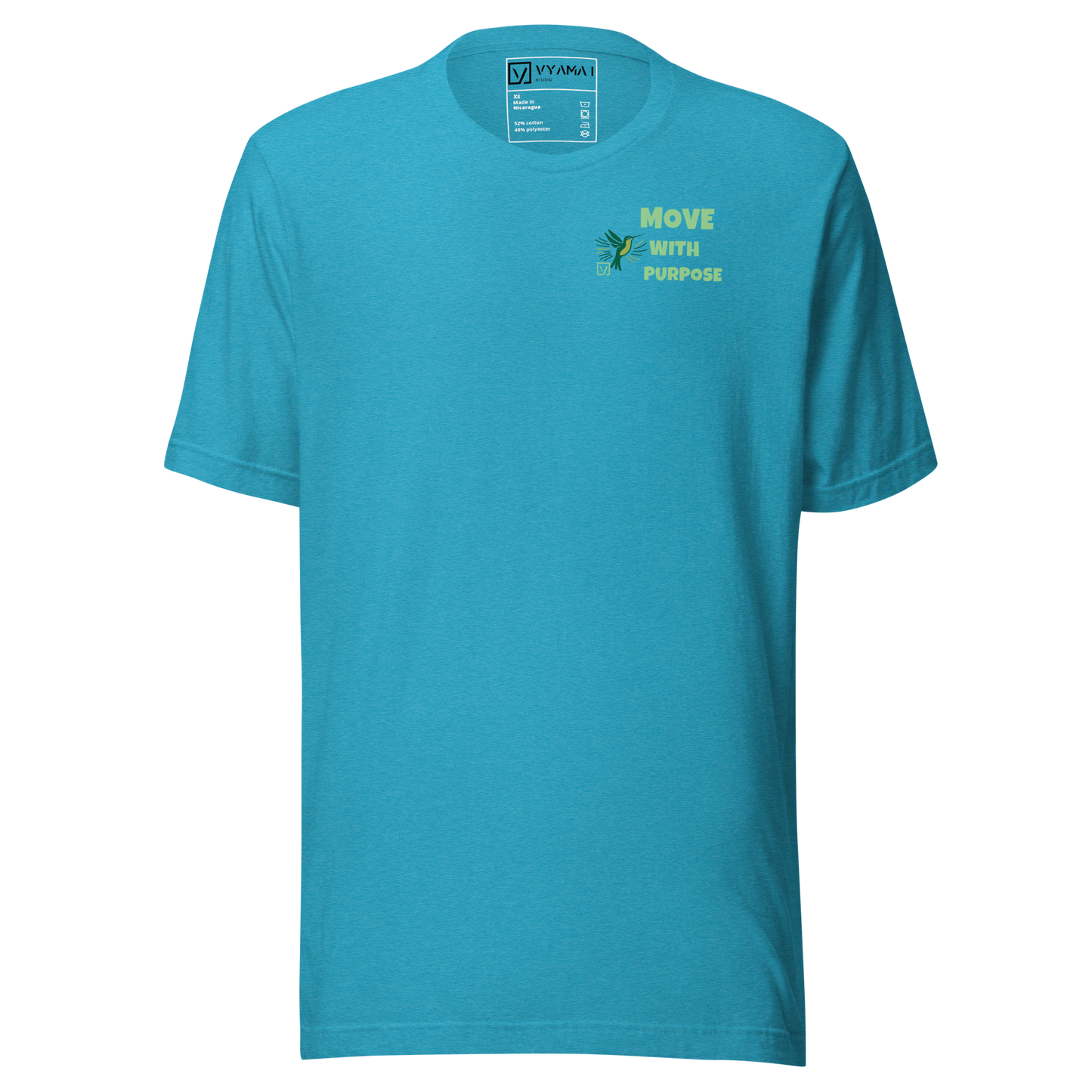 MOVE WITH PURPOSE TEE – HUMMINGBIRD EDITION Lightweight (Blue Tones · Premium Fit)