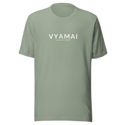 VYAMAI Signature Tee – Balance & Motion (Premium Fit · Timeless Essential)