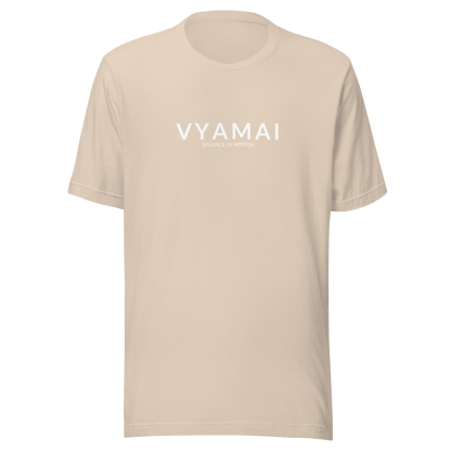 VYAMAI Signature Tee – Balance & Motion (Premium Fit · Timeless Essential)